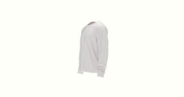 360 'lık minimalist beyaz uzun kollu sweatshirt modeli. Reklam, marka ve e-ticaret için mükemmel. Logo ya da yazdırma için Unisex boş tasarımı