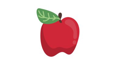 Kırmızı elma vektörü beyaz arkaplanda izole edildi, Düz Modern tasarım, illüstrasyon Vektörü EPS 10