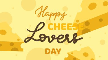 Cheese lovers day Background with on yellow background ,for January 20, Vector illustration EPS 10 clipart