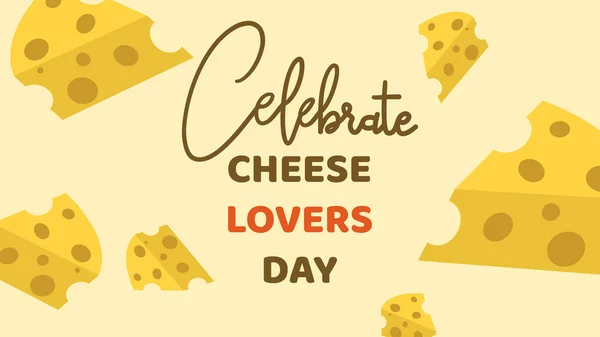 Cheese Lovers Day Background Yellow Background January Vector Illustration Eps — Archivo Imágenes Vectoriales