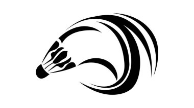 Badminton raketi ya da beyaz badminton servis aleti, kapalı alanda metin için fotokopi alanı olan badminton spor duvar kağıdı, illüstrasyon Vector EPS 10