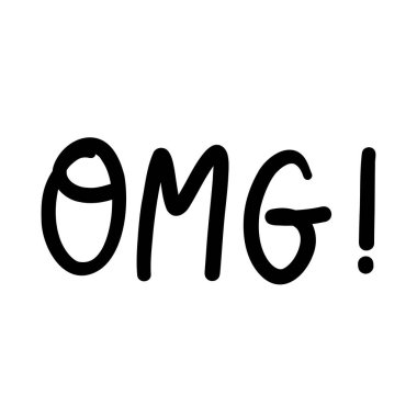 omg ,brush calligraphy, Handwritten ink lettering. Hand drawn design elements,Vector typography quote isolated on white background ,Vector illustration EPS 10