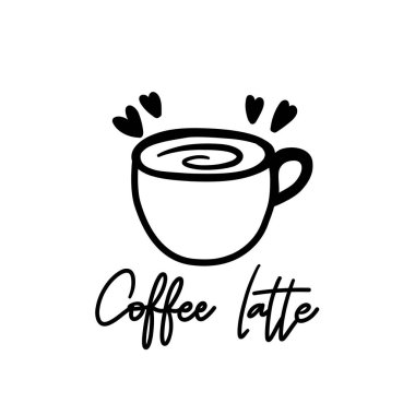 Coffee late ,brush calligraphy, Handwritten ink lettering. Hand drawn design elements,Vector typography quote isolated on white background ,Vector illustration EPS 10