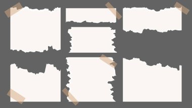 Gri arkaplandaki yırtık kağıt yaprak dokusu, Düz Modern tasarım, Çizim Vektörü EPS 10