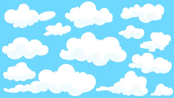 Bulutlar mavi arkaplanda el çizimi vektörü, Vektör illüstrasyon EPS 10