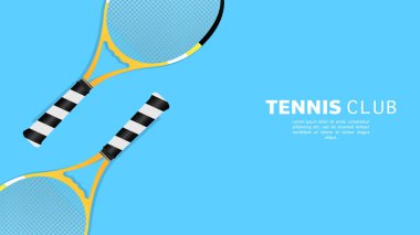 Tennis ball on Tennis racket on blue background , Illustrations for use in online sporting events , Illustration Vector  EPS 10