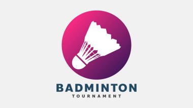 Shuttlecock simgesi vektörü, modern tasarım ve beyaz arkaplanda izole edilmiş güzel renkler, illüstrasyon Vector EPS 10, Badminton Şampiyonası Logosu için kullanılabilir