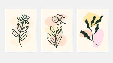 Minimal stylish cover template , Shapes set on white background. Hand draw abstract design elements in pastel colors  , illustration Vector EPS 10