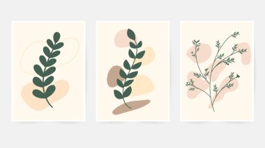 Minimal stylish cover template , Shapes set on white background. Hand draw abstract design elements in pastel colors  , illustration Vector EPS 10