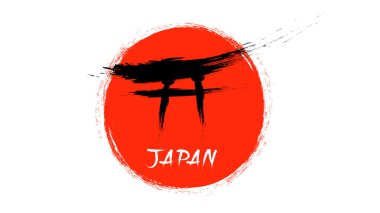 Japonya logo tasarımı, Japonya 'nın sembolü, Vektör illüstrasyon EPS 10