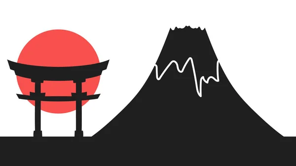 Modèle Brochure Tourisme Japonais Symbole Japon Illustration Vectorielle Spe — Image vectorielle