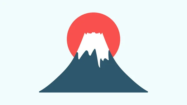 Mount Fuji Wektor Symbol Japonii Wektor Ilustracji Eps — Wektor stockowy