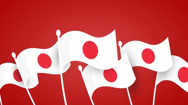 Japoński Symbol Flagi Japonii Ilustracja Wektora Eps — Wektor stockowy
