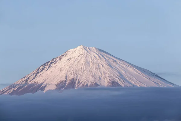 Beau Paysage Vue Large Montagne Fuji Avec Couverture Neige Sur — Photo