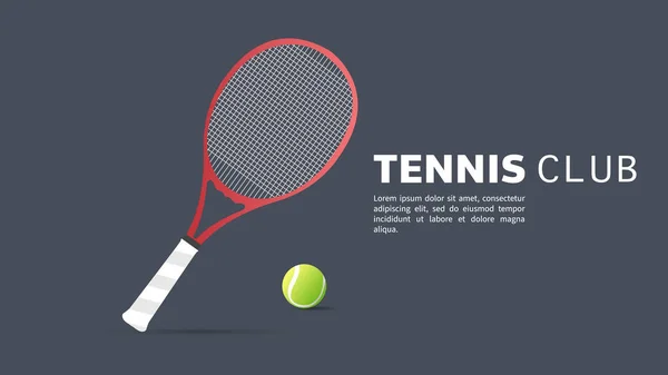 Tennis Ball Tennis Racket Template Symboic Vector Simple Flat Design — 스톡 벡터