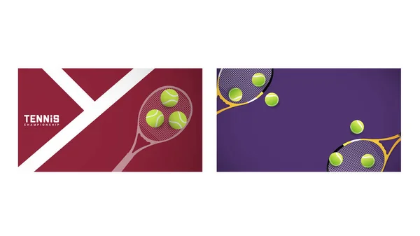 网球和网球球拍模板符号向量 简单平面设计风格 用于在线体育活动的说明 说明向量Eps — 图库矢量图片