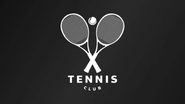 Modèle Balle Tennis Raquette Tennis Vecteur Symbole Style Conception Plate — Image vectorielle