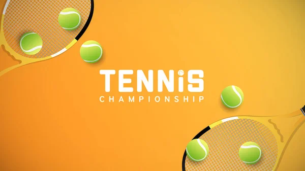 Palla Tennis Racchetta Tennis Modello Simbolo Vettore Semplice Stile Design — Vettoriale Stock