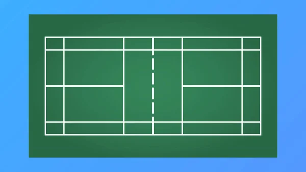 Badminton Racket Met Witte Badminton Shuttlecock Badminton Court Indoor Eenvoudige — Stockvector