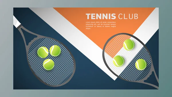 Raquette Tennis Balle Tennis Sur Tennis Avec Espace Copie Texte — Image vectorielle