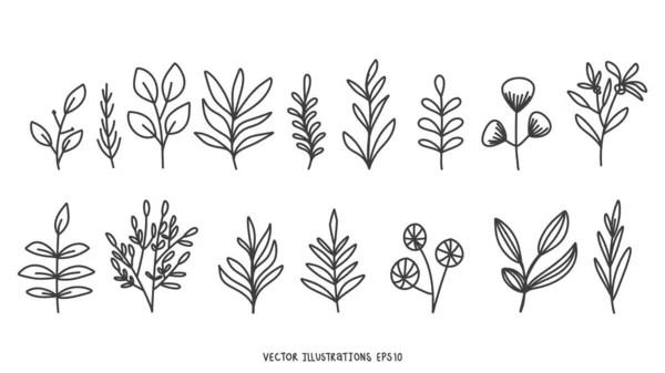 Vektor Květinového Tvaru Ručně Kreslené Prvky Plochý Moderní Design Izolovaný — Stockový vektor