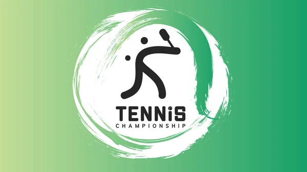 Design Vectoriel Logo Championnat Tennis Style Design Plat Simple Illustrations — Image vectorielle