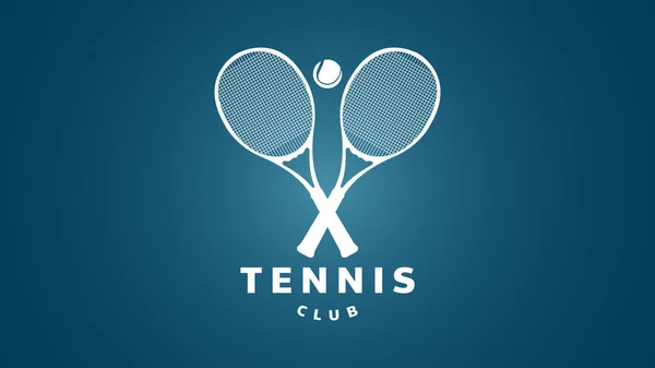 Логотип Теннисного Клуба Простой Плоский Стиль Дизайна Иллюстрации Использования Спортивных — стоковый вектор