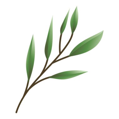 Tropik yapraklar, orman palmiyeleri, bitki örtüsü düz modern tasarım, beyaz arkaplan illüstrasyonunda izole edilmiş Vektör.