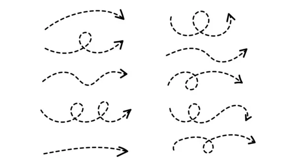 设置箭头指向不同方向的手写书法 以白色为背景 平面现代设计 说明矢量Eps — 图库矢量图片