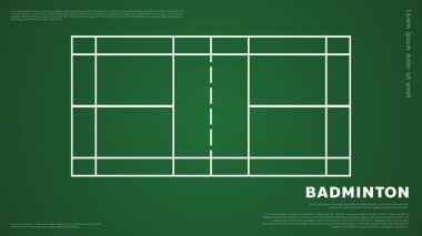 Badminton court indoor,  sports wallpaper with copy space  ,  illustration Vector EPS 10