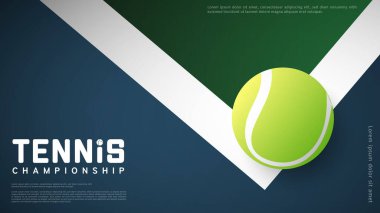 Çevrimiçi spor etkinliklerinde kullanılacak tenis topu arka plan resimleri, Çizim Vektörü EPS 10