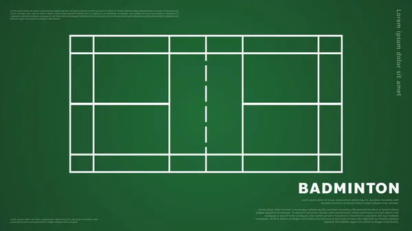 Badminton Court Indoor Sports Wallpaper Copy Space Illustration Vector Eps — Stockový vektor