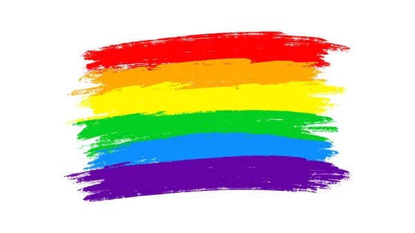 Stolzer Monat 2023 Symbole Mit Lgbt Flagge Oder Regenbogenfarben Lgbt — Stockvektor