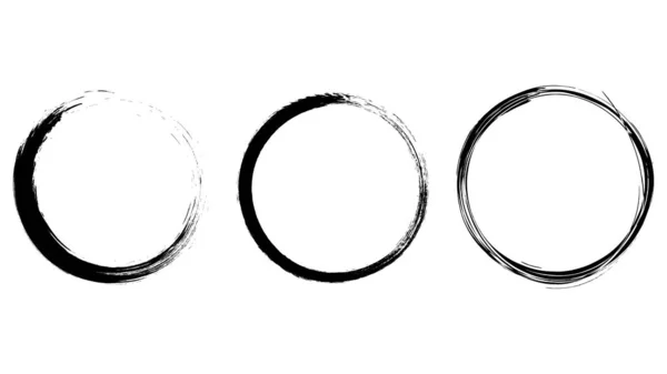 Symbole Cercle Écrit Main Éléments Dessinés Main Plat Design Moderne — Image vectorielle