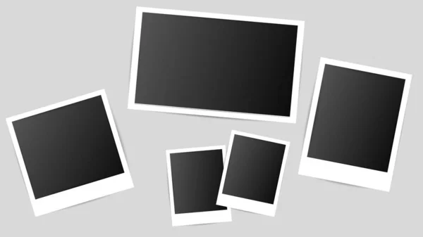 Photo Layout Frame Vector Isolated Gray Background Vector Illustration Eps — Stock Vector