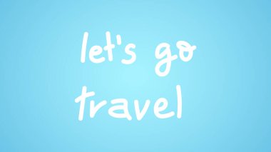 Mavi arkaplanlı harflerle seyahat edelim, Vector illüstrasyon EPS 10