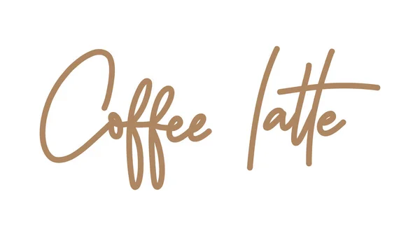Kaffe Handritade Handritade Element Platt Modern Design Isolerad Vit Bakgrund — Stock vektor
