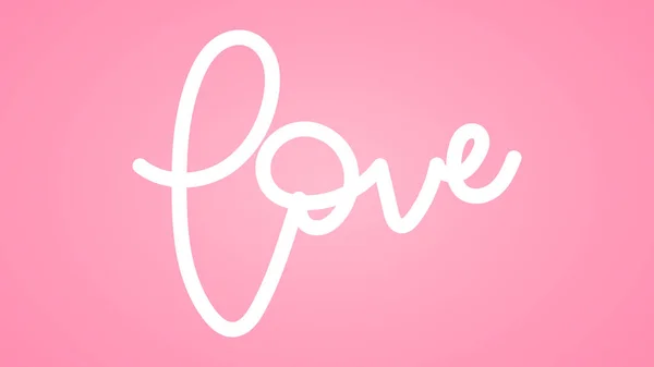 Любов Написана Рожевому Фоні Лютого Валентинів День Ілюстрація Вектора — стоковий вектор