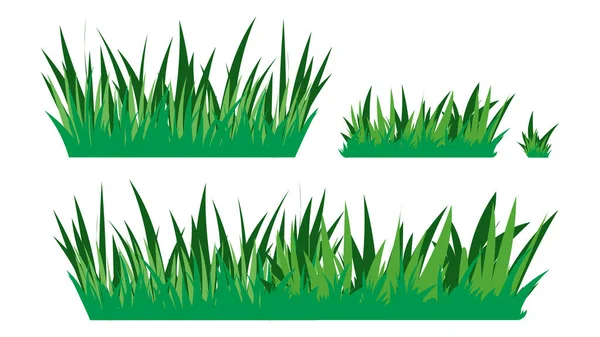 Yeşil çimen, beyaz arkaplanda izole edilmiş, Vektör illüstrasyon EPS 10