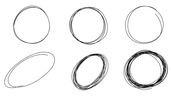 Handgeschriebenes Kreissymbol Handgezeichnete Elemente Flaches Modernes Design Isoliert Auf Weißem — Stockvektor