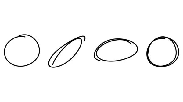 手書きの円記号 手描きの要素 フラットホワイトの背景に隔離されたモダンなデザイン ベクトルイラストEps — ストックベクタ