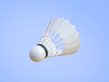 Badminton shuttlecock floating on the side 3D Render for badminton competition isolated on background ,with clipping path, illustration 3D Rendering clipart