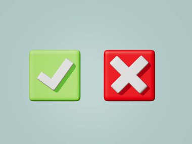 işaretleme işareti yanlış 3B görüntüleme, arkaplanda izole edilmiş, resimleme 3B görüntüleme