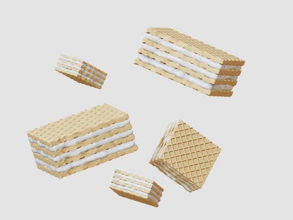 Wafer White Chocolate Product Packaging Clipping Path Isolated White Background — Stockfoto