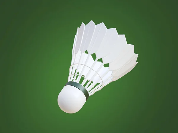羽毛球羽毛球在侧面浮动3D渲染为羽毛球比赛隔离背景 带有剪切路径 说明3D渲染 — 图库照片