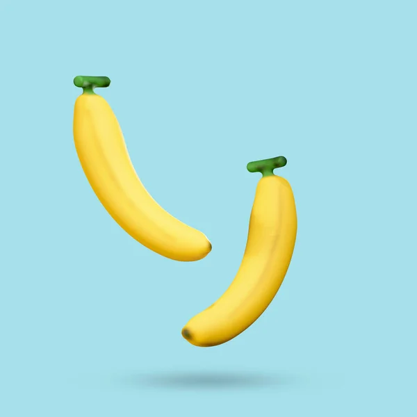Φρούτα Μπανάνα Αποτύπωση Απομονώνονται Μπλε Φόντο Περικοπή Διαδρομή Εικονογράφος Αποτύπωση — Φωτογραφία Αρχείου