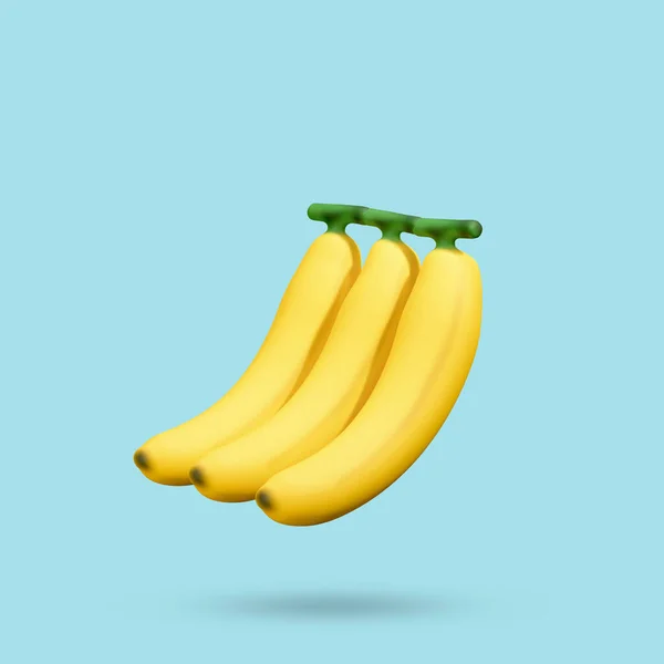 Банановий Фрукт Рендеринг Ізольований Синьому Тлі Відсіканням Шляху Ілюстратор Рендерінг — стокове фото