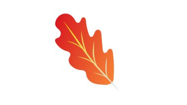 Sonbahar yaprağı, içerik için çevrimiçi veya web, pankart, beyaz arkaplan üzerinde izole edilmiş, Düz Modern tasarım, Görüntü Vektörü EPS 10