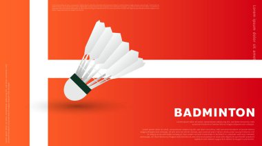 Badminton servis horozu içeride, basit düz tasarım stili, online spor etkinliklerinde kullanılacak resimler, illüstrasyon Vector EPS 10
