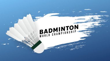 Badminton Dünya Şampiyonası logo vektörü, badminton spor duvar kağıdı fotokopi alanı, illüstrasyon Vektörü EPS 10